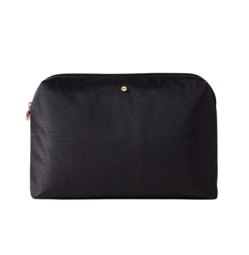 Borbonese Beauty Case Medium Dark Black - STANGA Pelletteria