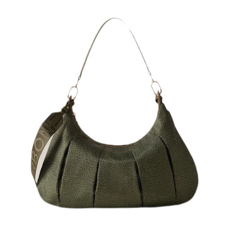 Borbonese Bosa Croissant Hobo Medium Military Green - STANGA Pelletteria