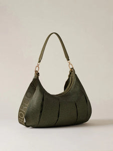 Borbonese Bosa Croissant Hobo Medium Military Green - STANGA Pelletteria