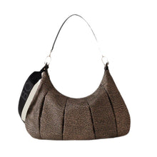 Carica l&#39;immagine nel visualizzatore di Gallery, Borbonese Bosa Croissant Hobo Medium Op/Natural Black - STANGA Pelletteria
