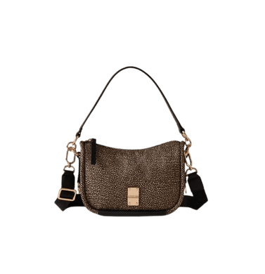 Borbonese Cahier Hobo Small Op Naturale/Black - STANGA Pelletteria