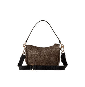 Borbonese Cahier Hobo Small Op Naturale/Black - STANGA Pelletteria