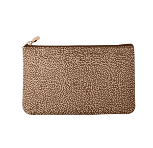 Borbonese Classica Flat Pouch Grande Beige/Marrone - STANGA Pelletteria