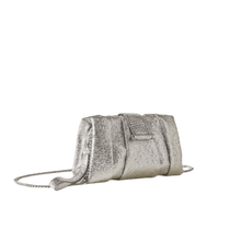 Carica l&#39;immagine nel visualizzatore di Gallery, Borbonese MINI BAG L&#39;ECLAIR Pochette di Tessuto Laminato Argento - STANGA Pelletteria
