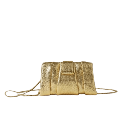 Borbonese MINI BAG L'ECLAIR Pochette di Tessuto Laminato Oro - STANGA Pelletteria