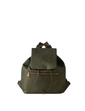 Borbonese Zaino Eco Line Medim Nylon Verde Militare - STANGA Pelletteria