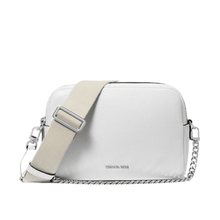 Carica l&#39;immagine nel visualizzatore di Gallery, Michael Kors Camera bag a tracolla Bryant media in pelle martellata Bianco Ottico - STANGA Pelletteria
