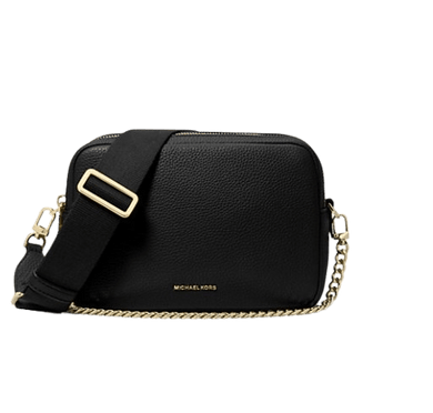 Michael Kors Camera bag a tracolla Bryant media in pelle martellata Nera - STANGA Pelletteria