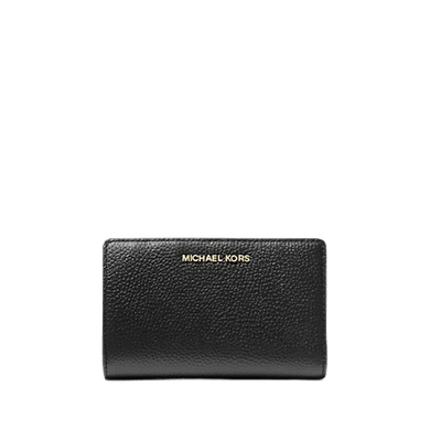 Michael Kors Portafoglio Medio In Pelle Martellata Nero - STANGA Pelletteria