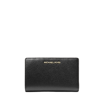 Michael Kors Portafoglio Medio In Pelle Martellata Nero - STANGA Pelletteria