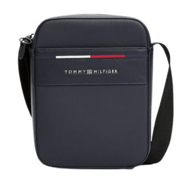 Tommy Hilfiger Borsa reporter Signature con tracolla Space Blue - STANGA Pelletteria