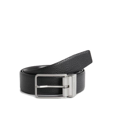 Calvin Klein Cintura Double-Face In Pelle Black Pebble/Black Smooth - STANGA Pelletteria